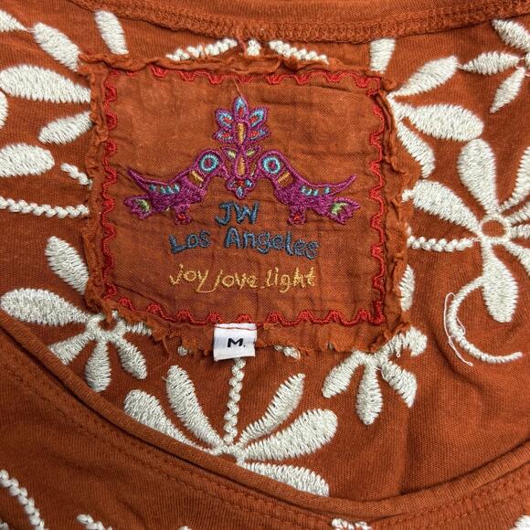 Johnny Was Los Angeles Shirt Womens Medium Embroidered Boho Floral festival fall - Picture 3 of 9